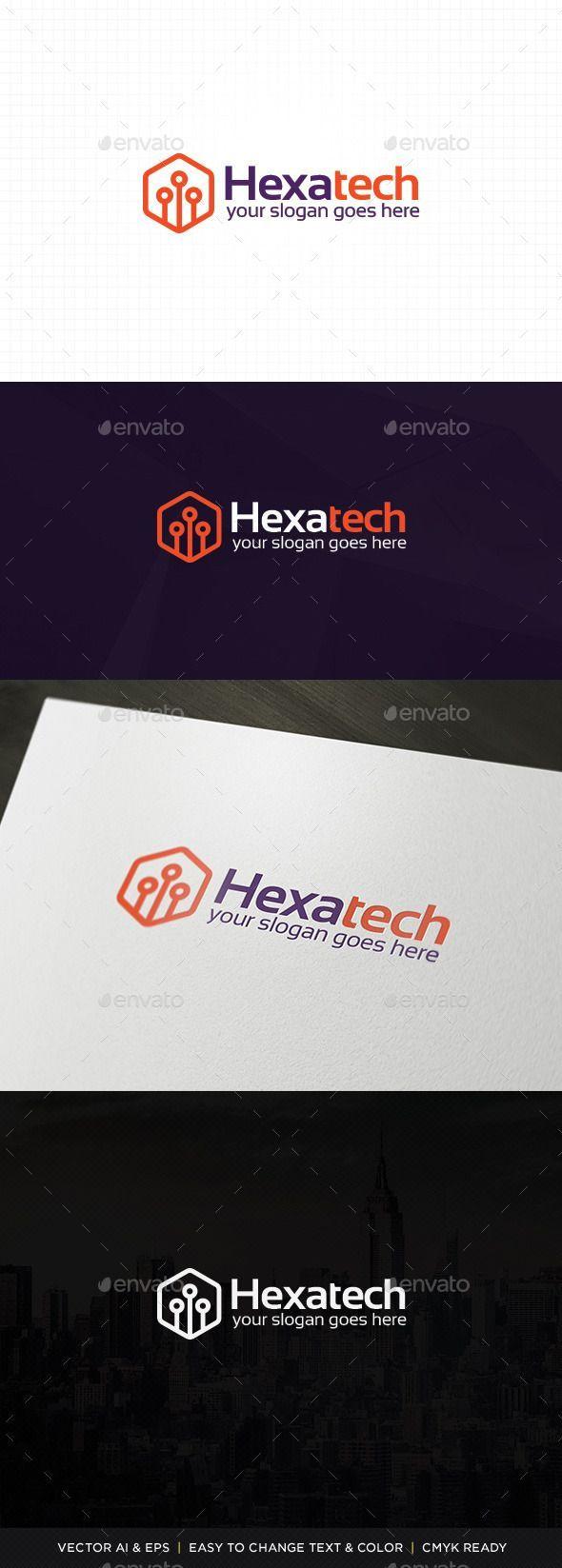 Hexagon Computer Logo - Pin by best Graphic Design on Logo Templates | Pinterest | Tech ...