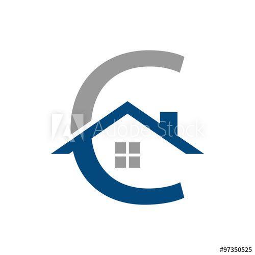 Simple House Logo - Simple Flat C home House Logo Template - Buy this stock vector and ...