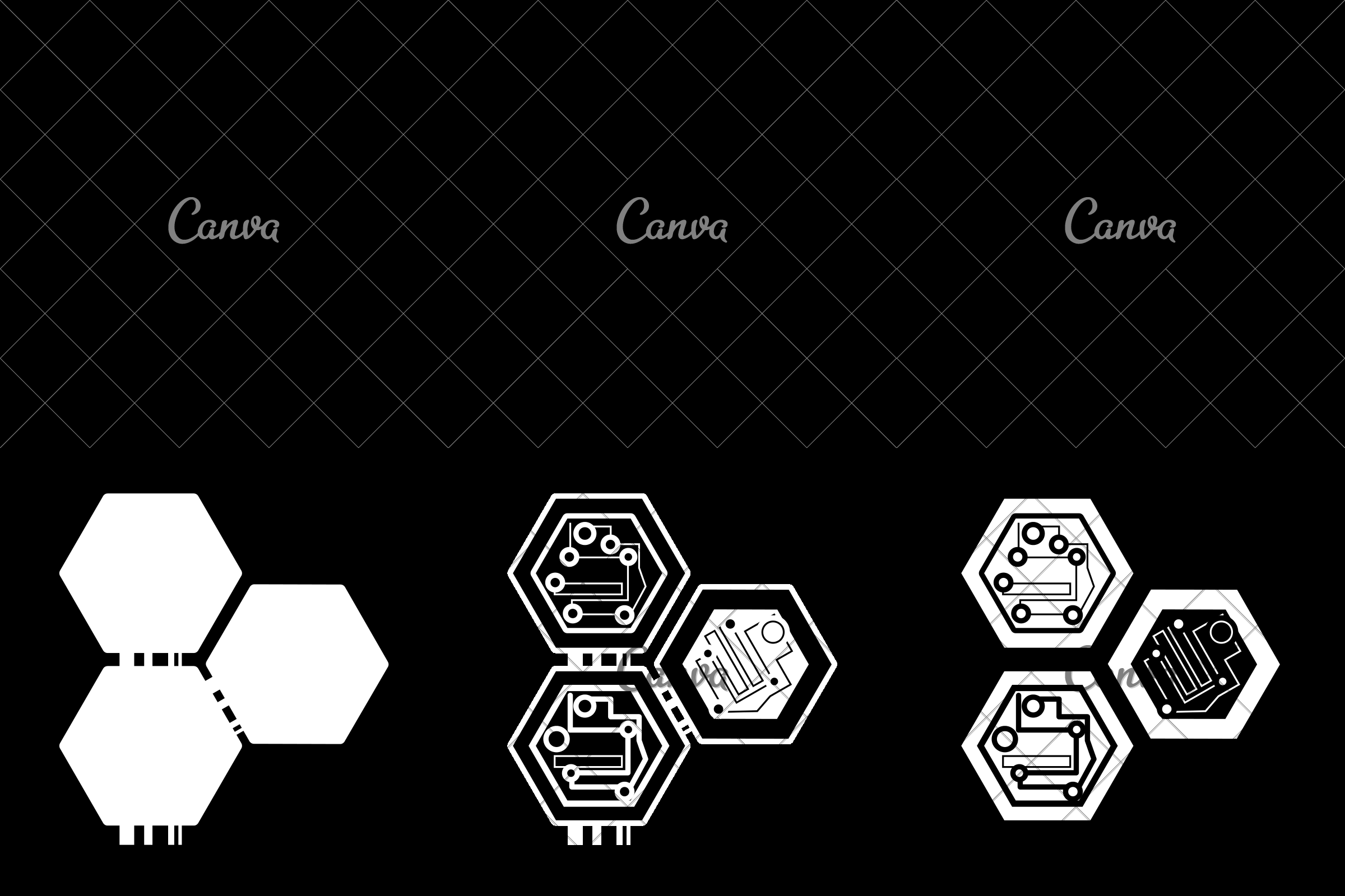 Hexagon Computer Logo - Computer Circuit Hexagon Electronic Component - Icons by Canva