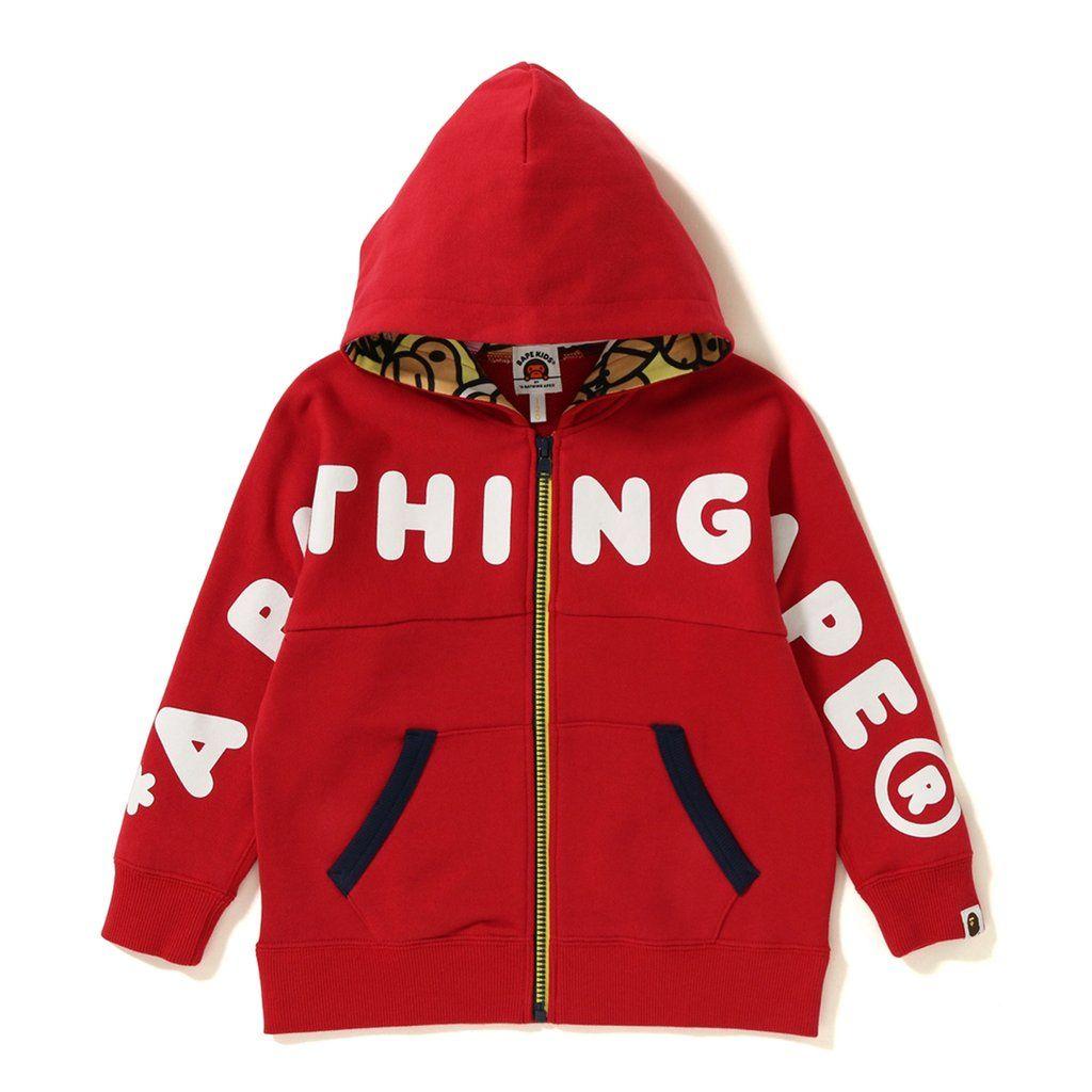 Red Milo Logo - BIG LOGO BABY MILO ZIP HOODIE KIDS. us.bape.com