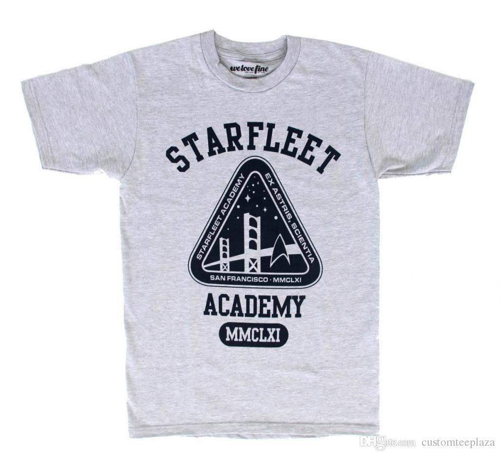 Funny Crew Logo - Adult Heather Gray Tv Show Star Trek Starfleet Academy Crew Logo T ...