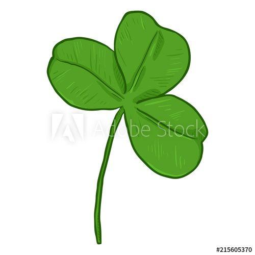 Green Three Leaf Logo - Vector Cartoon Illustration Three Leaf Clover This