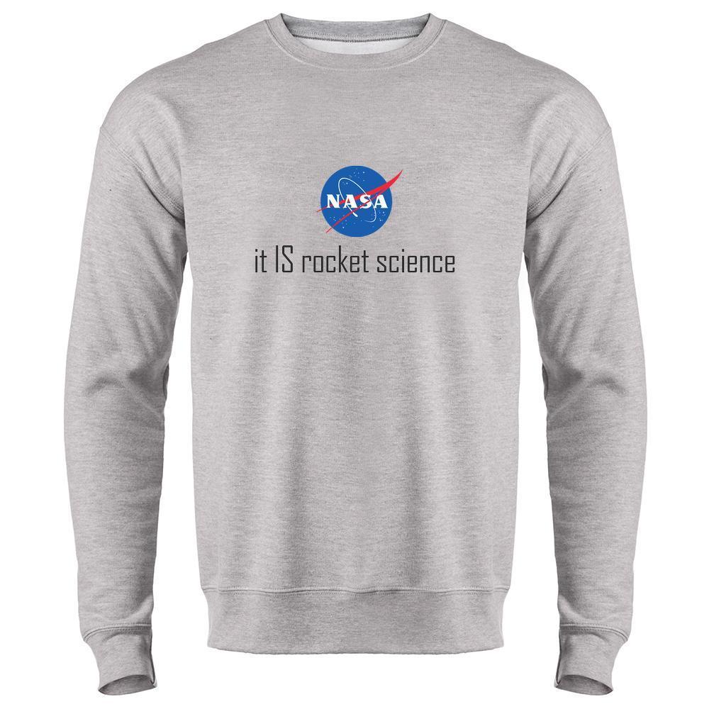 Funny Crew Logo - NASA Approved It IS Rocket Science Logo Funny Mens Fleece Crew