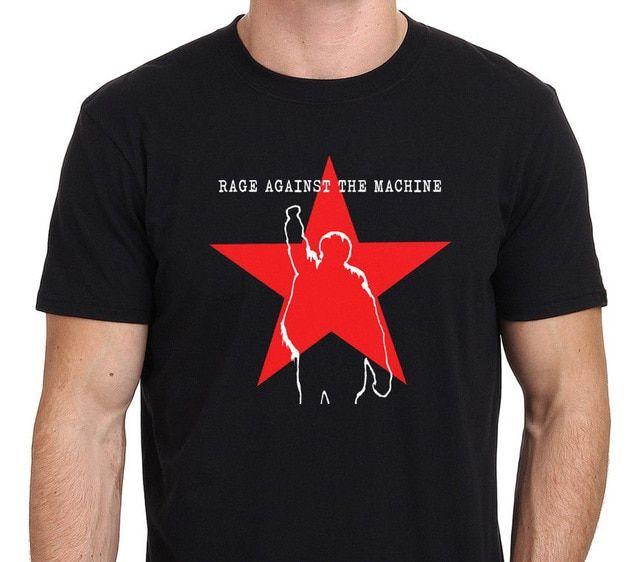 Funny Crew Logo - Funny T Shirt Ideas Rage Against The Machine RATM Star Logo Men's