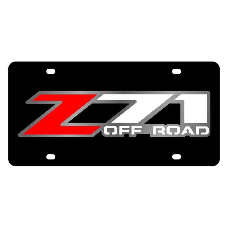 Z71 Logo - GM Black License Plate w Style 1 Red / White / Silver Z71 Off Road ...