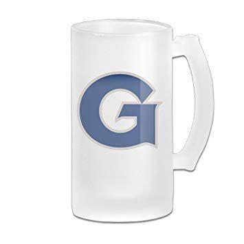 Blue and White Football Logo - Georgetown University Hoyas College Football Logo Grind Beer Glass ...