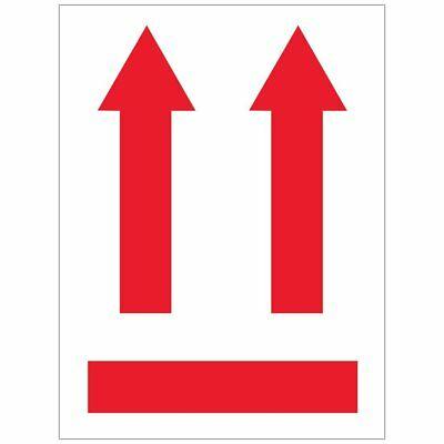 Double Red Arrow Logo - DOUBLE RED ARROW to show This Side Up Shipping Labels 500