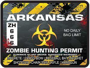 Crossed Bat Hornet Logo - Amazon.com: REFLECTIVE Arkansas Zombie Hunting Permit Decal Danger ...