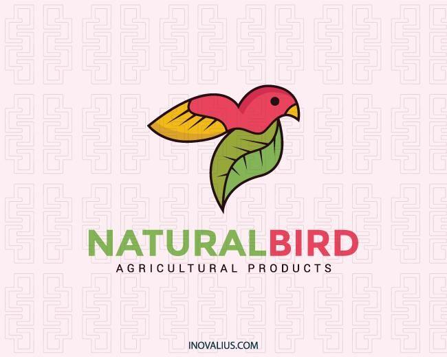 Red and Green with a Red Bird Logo - Natural Bird Logo Design | Inovalius