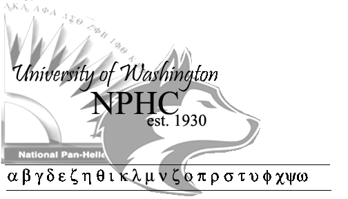 Black and White University of Washington Logo - University of Washington and Panhellenic
