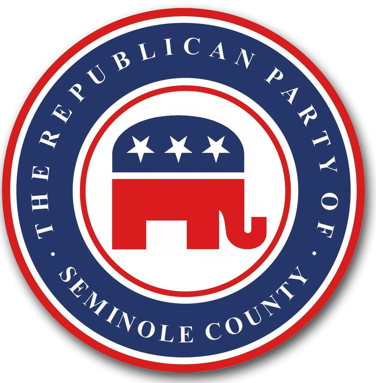 Red Circle with Blue E Logo - Seminole County GOP