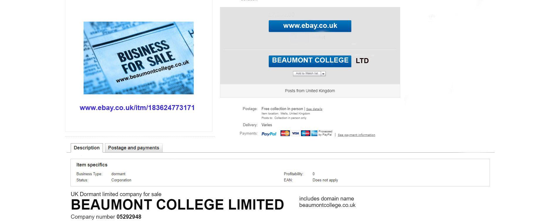 Beaumont College Logo - Beaumont College Ltd - FOR SALE