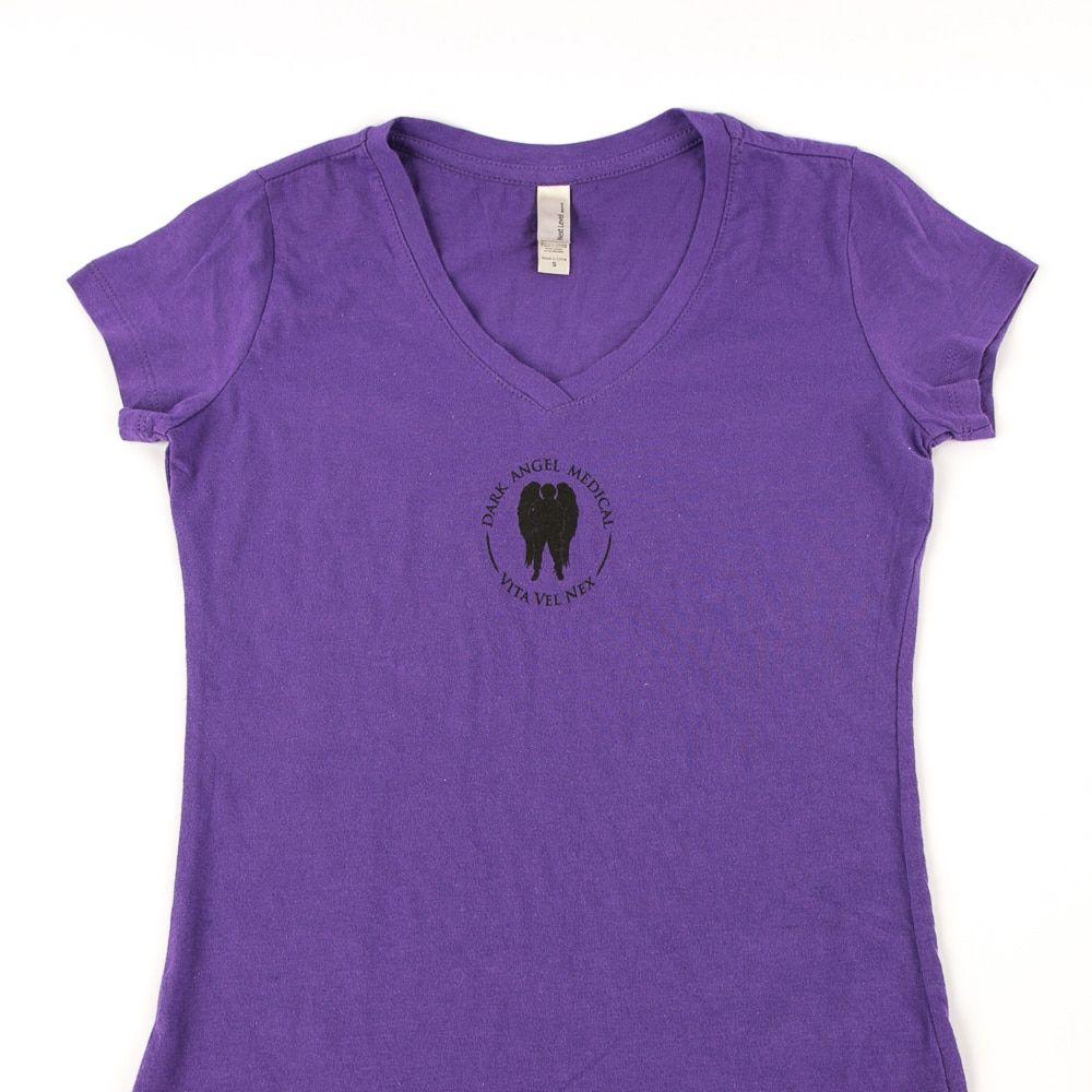 Dark Angel Clothing Logo - Ladies Dark Angel Wings Purple T Shirt Angel Medical