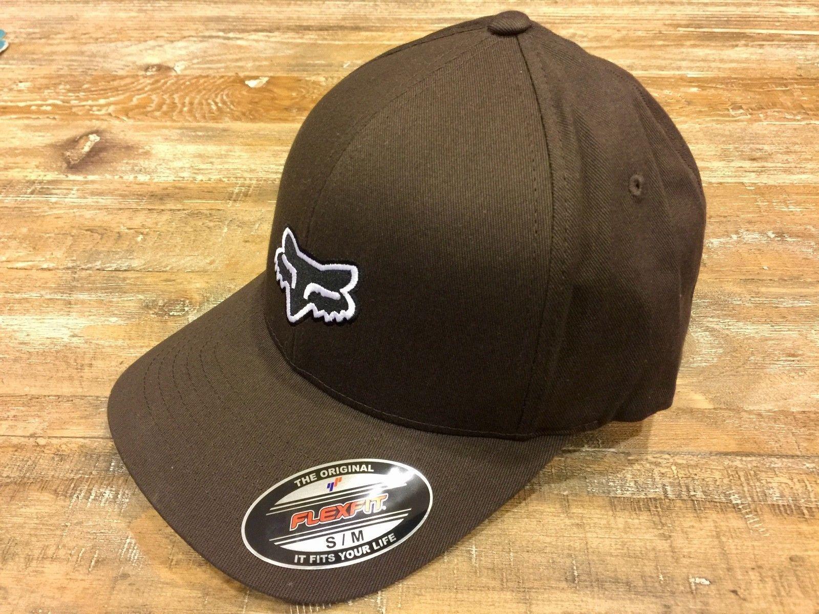 Brown Fox Head Logo - NewFox Racing Mens Guys Legacy Flexfit Head Hat Dark Brown Fox Head ...