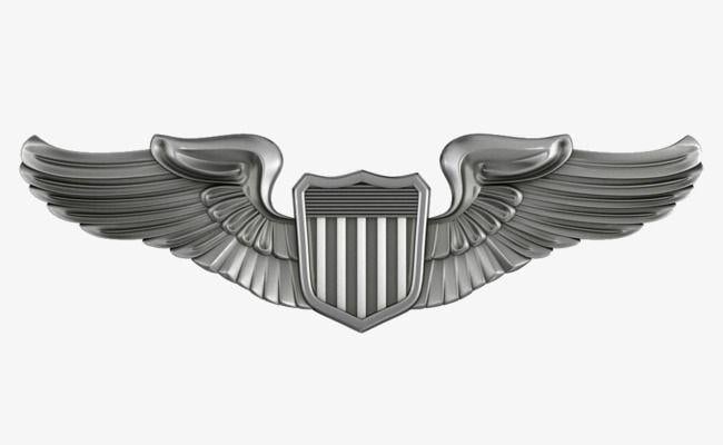 Silver Wings Logo - Print Wings Shields, Wings Clipart, Wing, Silver Wings PNG Image