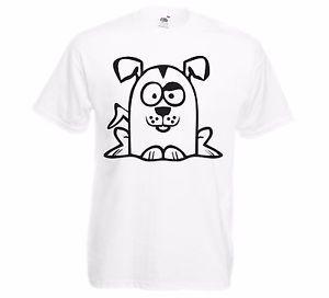 White Cartoon Dog Logo - Genuine Premium Fruit Of Loom Cartoon Dog Logo & T-Shirt Colour Opt ...