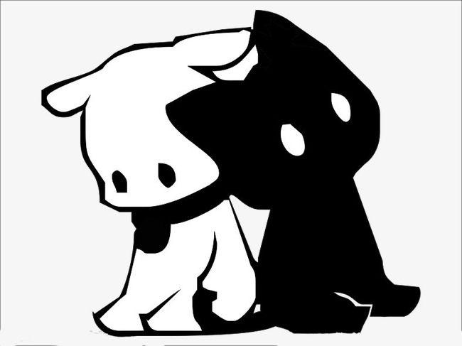 White Cartoon Dog Logo - Creative Cartoon Dog Puppies,black And White Dog, Cartoon Clipart ...