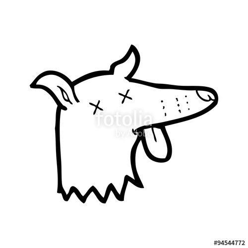 White Cartoon Dog Logo - Line Drawing Cartoon Dead Dog Face Stock Image And Royalty Free