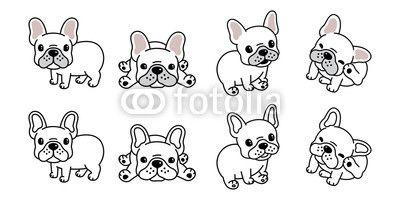 White Cartoon Dog Logo - dog vector french bulldog logo icon cartoon character illustration ...