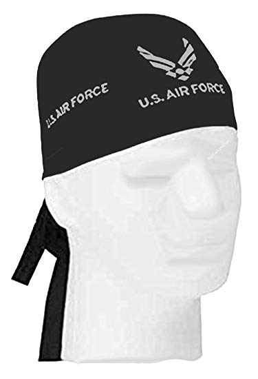 Silver Wings Logo - Air Force Doo Rag Durag Cap Black Head Wrap Silver Wings Logo Emblem