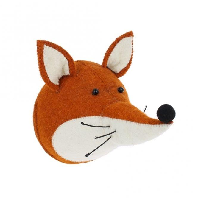 Brown Fox Head Logo - Fiona Walker England Fox Felt Animal Head. Hurn and Hurn