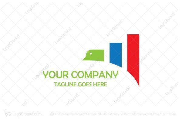 Red and Green with a Red Bird Logo - Exclusive Logo Chart Bird Invest Logo. LOGOS FOR SALE
