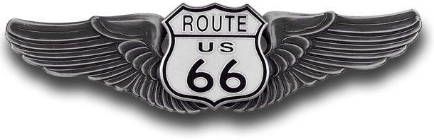 Silver Wings Logo - Route 66 Antique Silver Wings Pin (Small or Large)