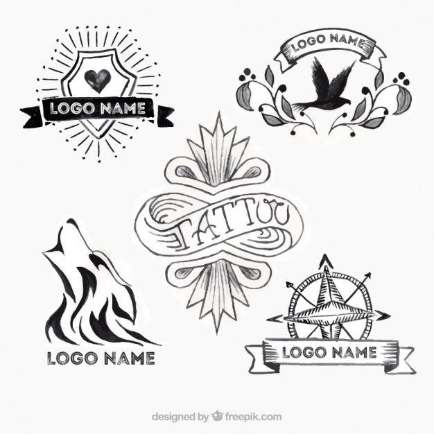 Old School Logo - Tattoo logos selection, old school Vector