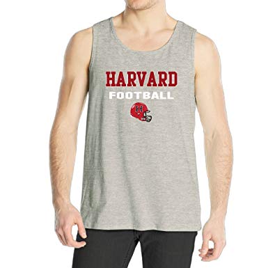 Harvard Football Logo - Men's Harvard Crimson Football Logo Tank Top Ash: Clothing