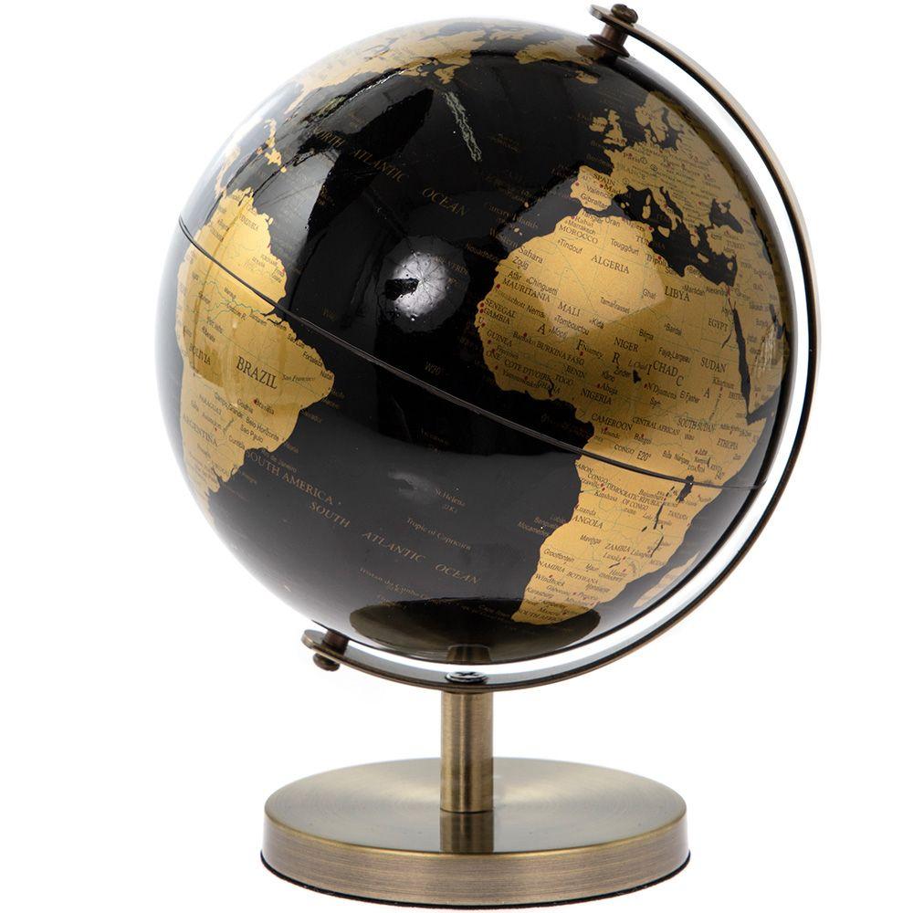 Black Gold Globe Logo - GLOBE BLACK & GOLD SMALL