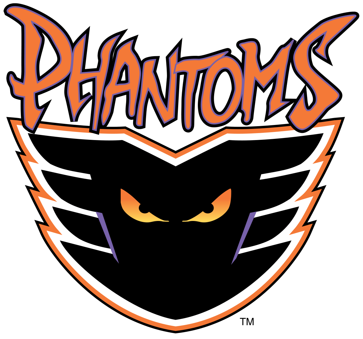 Black Orange Sports Logo - Philadelphia Phantoms