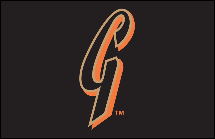 Black Orange Sports Logo - San Francisco Giants Cap Logo (2001) - (BP) Cursive G in black with ...