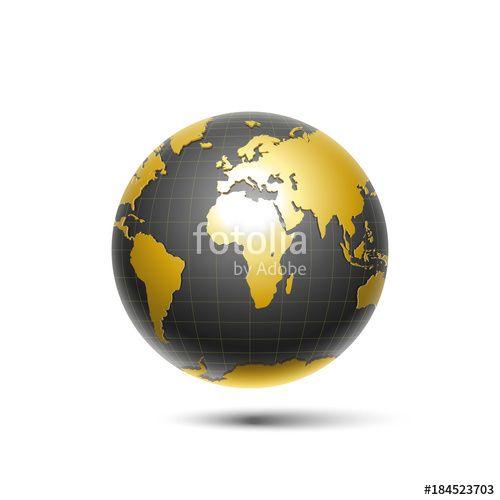 Black Gold Globe Logo - black gold surround the globe planet earth Stock image and royalty