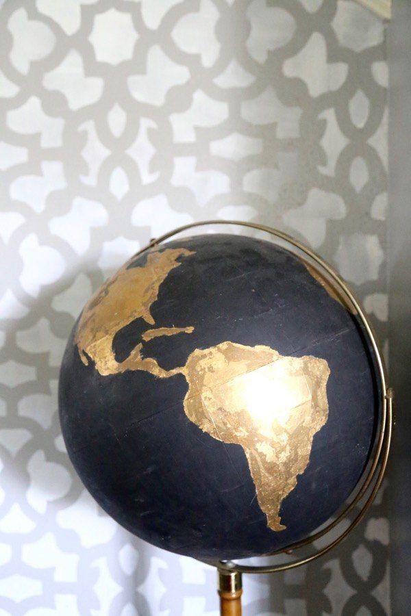 Black Gold Globe Logo - DIY Black & Gold Globe. Mega DIY Board. DIY Home Decor