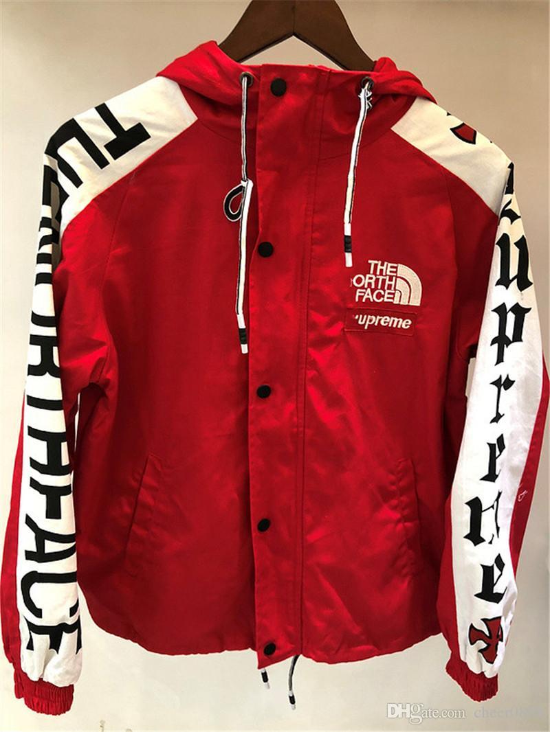Fashion Red Letter Logo - 2019 2018 High Quality TheNorthFace1Supreme Four Color Back Letter ...