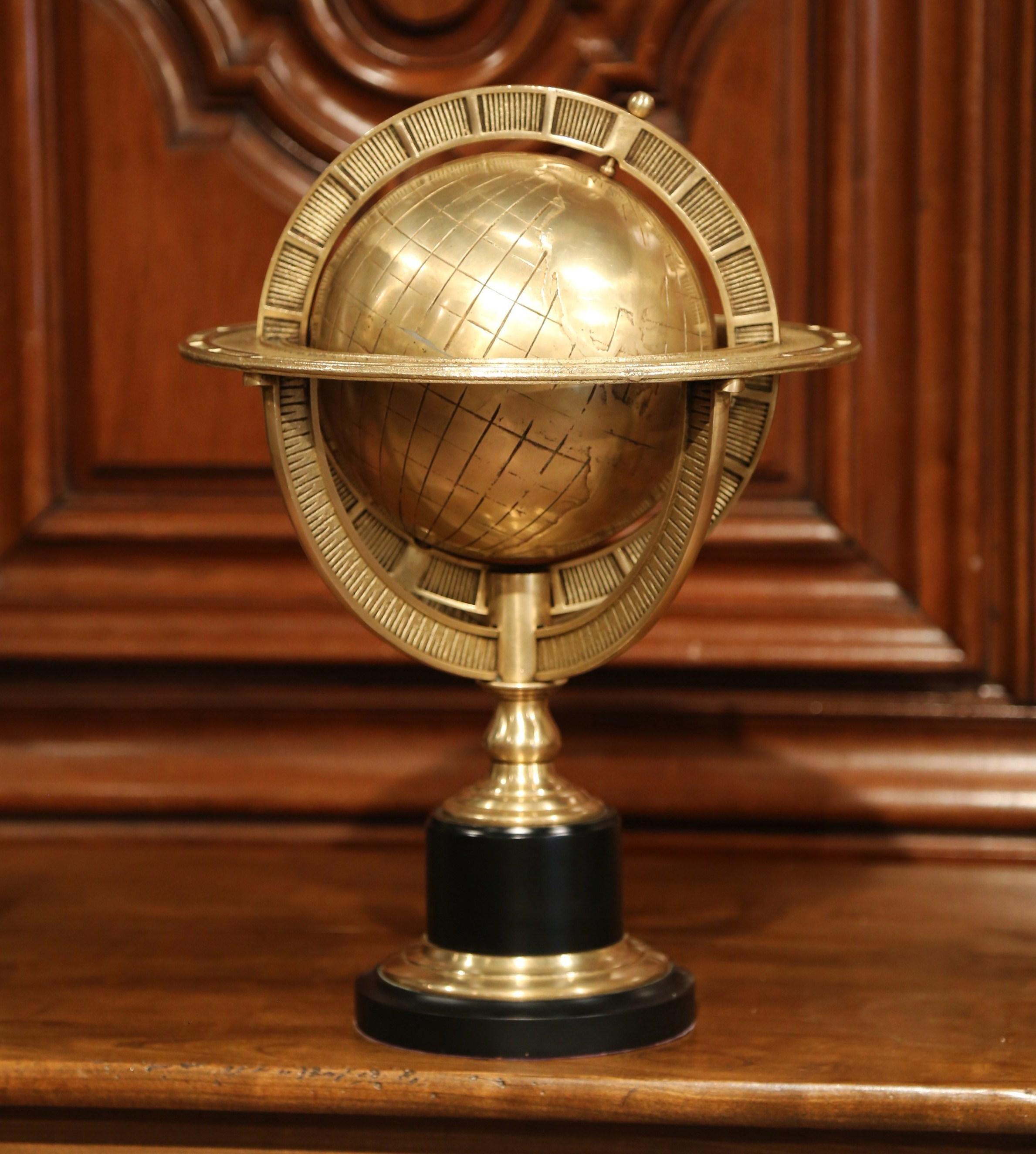 Bronze Globe Logo - Mid 20th Century Bronze Globe On Wooden Stand