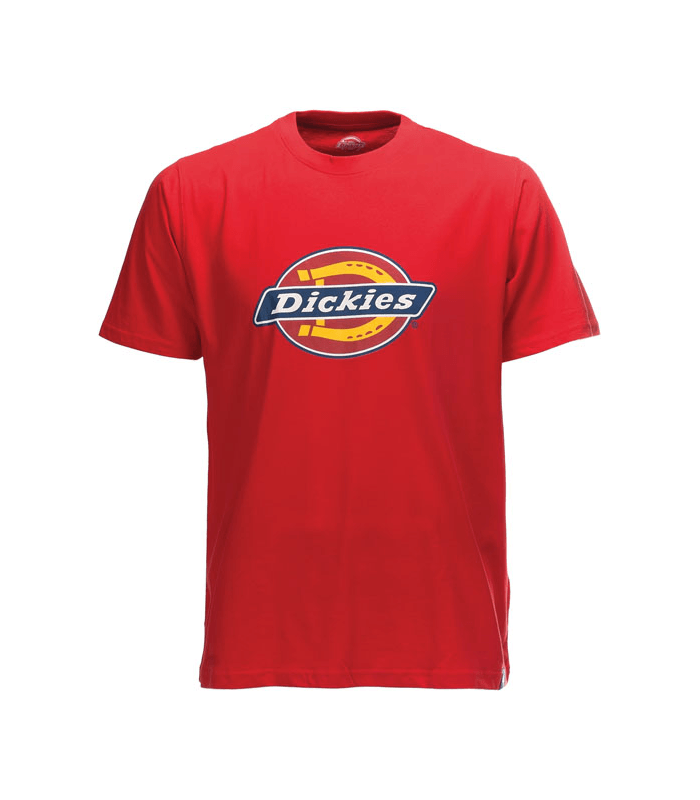 Red Dickies Logo - Dickies T-Shirt - Horseshoe Grey