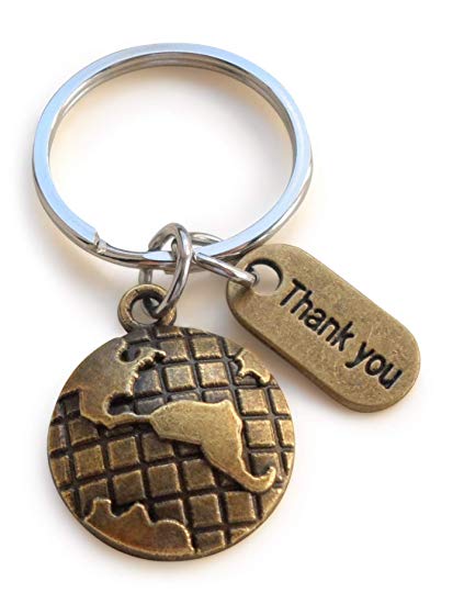 Bronze Globe Logo - Amazon.com: Employee Appreciation Gift, Bronze World Globe Keychain ...