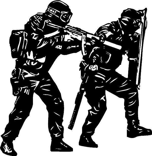 Black and White Swat Logo - C100 Wall Art Removable Vinyl Decal Sticker Kid Room Police SWAT