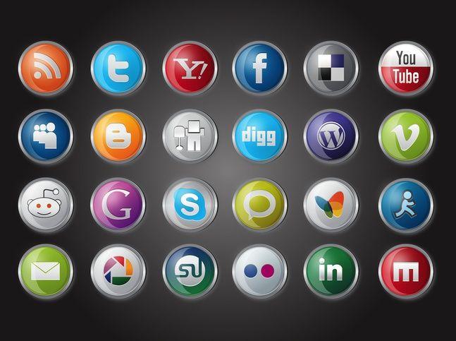 Social Website Logo - Social media website logos vector Vector