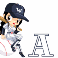 Animated Baseball Logo - White Sox Baseball Logo Girl At Bat Batter Up Animated Alphabet Gif ...