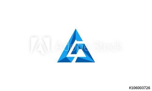 Triangle Company Logo - letter G abstract triangle company logo this stock vector