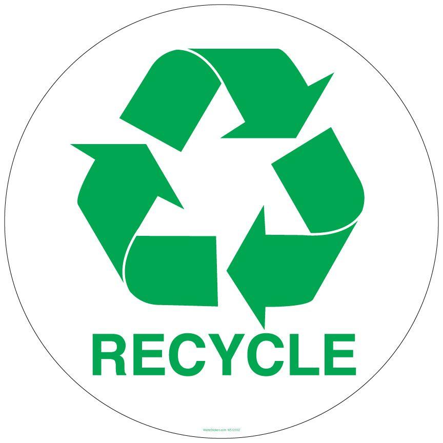 Recycling Logo - Inch Circle Recycling Symbol Sticker
