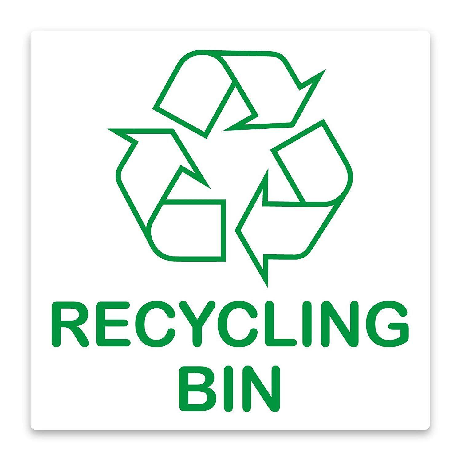 Recycling Logo - Recycling Bin Self-adhesive Sticker - Recycle Logo Sign ...