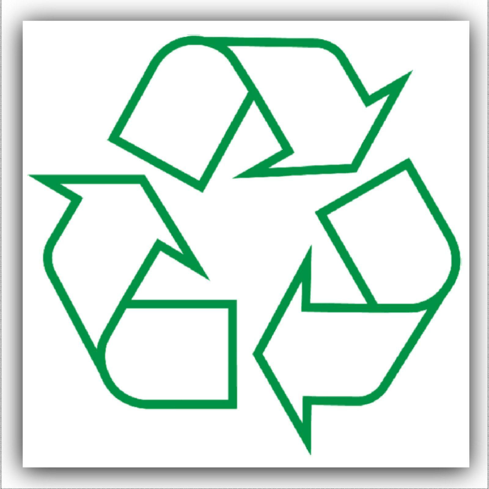 Recycling Logo - 1 x Recycling Logo Bin Adhesive Sticker-Recycle Logo Sign ...