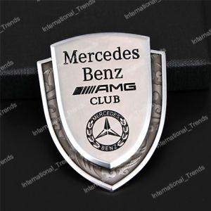 Silver Club Logo - Vintage Silver AMG Club Car Emblem Badge Sticker For Mercedes Benz