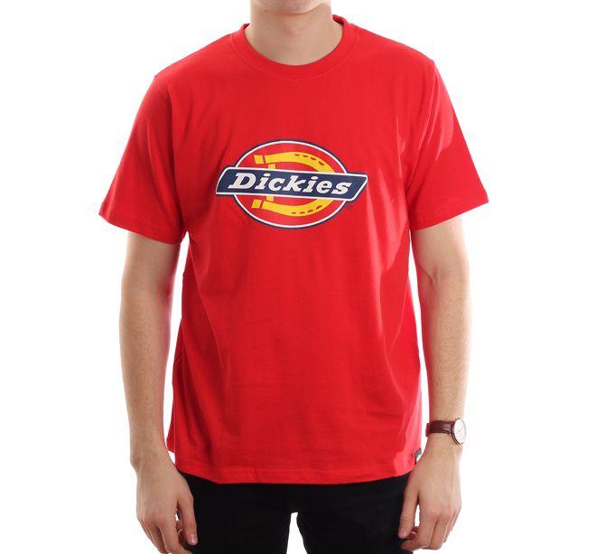 Red Dickies Logo - Dickies Horseshoe Tee Fiery Red - Boardvillage