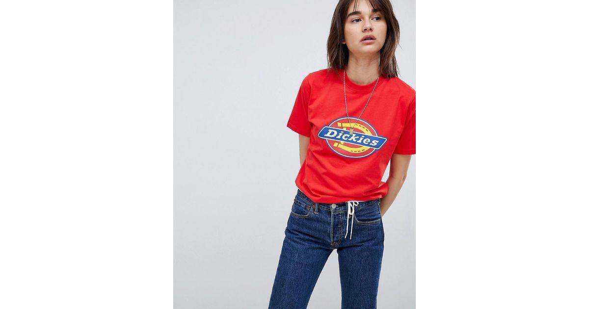 Red Dickies Logo - Dickies Boyfriend T-shirt With Logo in Red - Lyst
