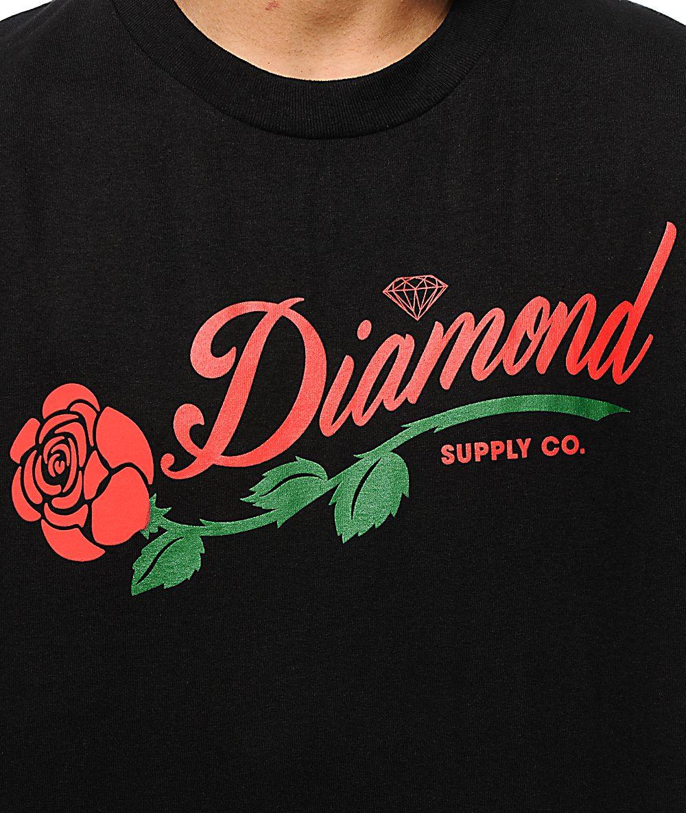 Diamond Supply Clothing Brand Logo - Diamond Supply Co La Rosa T Shirt 56337 Screen Print Chest Graphic