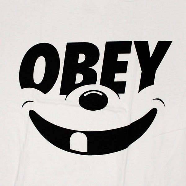 Black Obey Logo - OBEY Basic T-shirt - Smile - White - Temple of Deejays